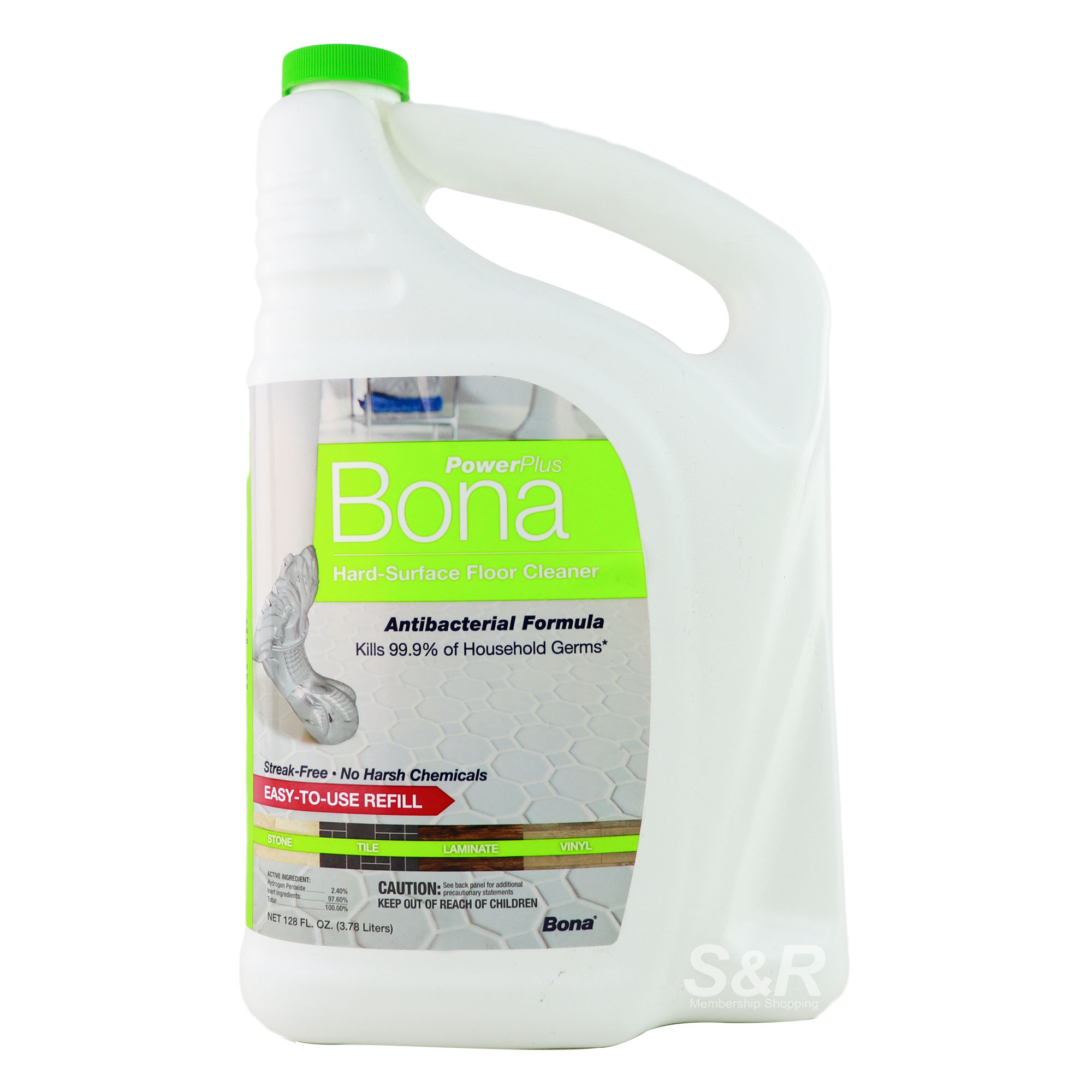 Bona PowerPlus Antibacterial Hard-Surface Floor Cleaner 3.78L
